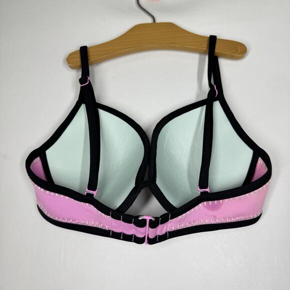 Victoria Secret The Fabulous Underwire Lined Bikini Top Size 34D Neoprene - Picture 2 of 4